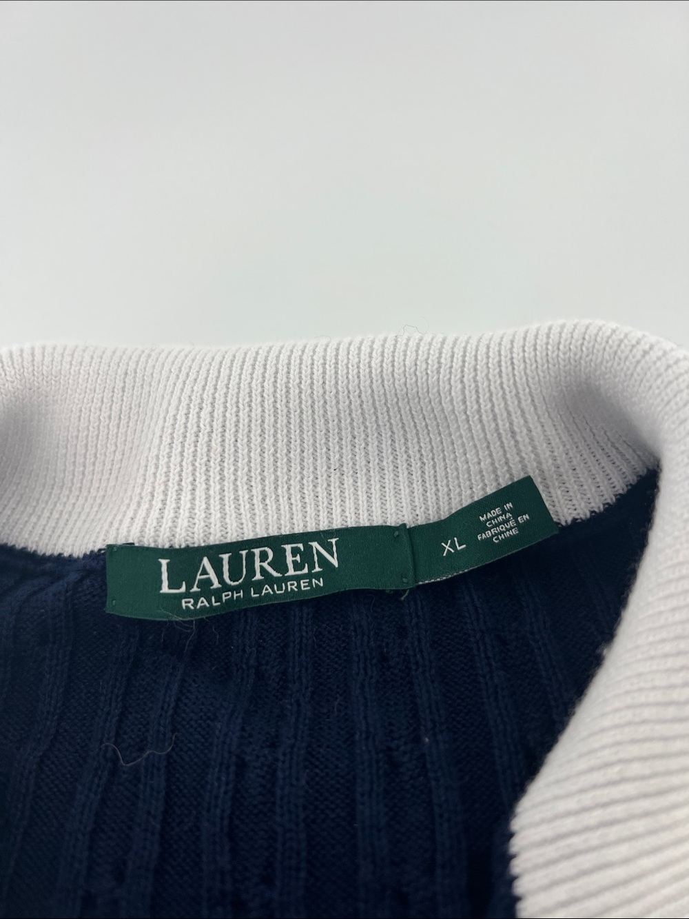 Lauren Ralph Lauren half-knit full-zip sweater embroidered heritage Preppy - Picture 5 of 10